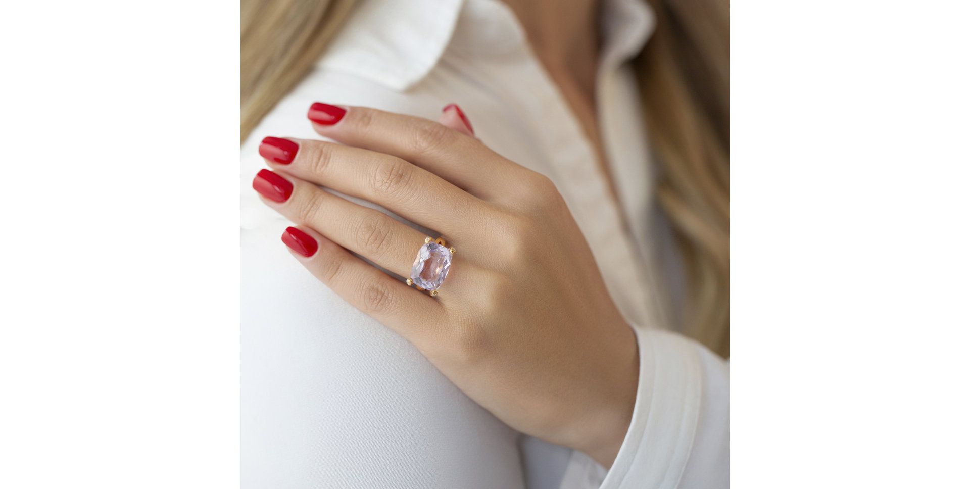 Prsten s ametystem a diamanty Oriental Lilac