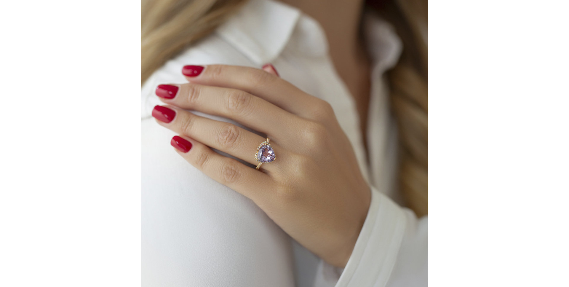 Prsten s ametystem a diamanty Jonina