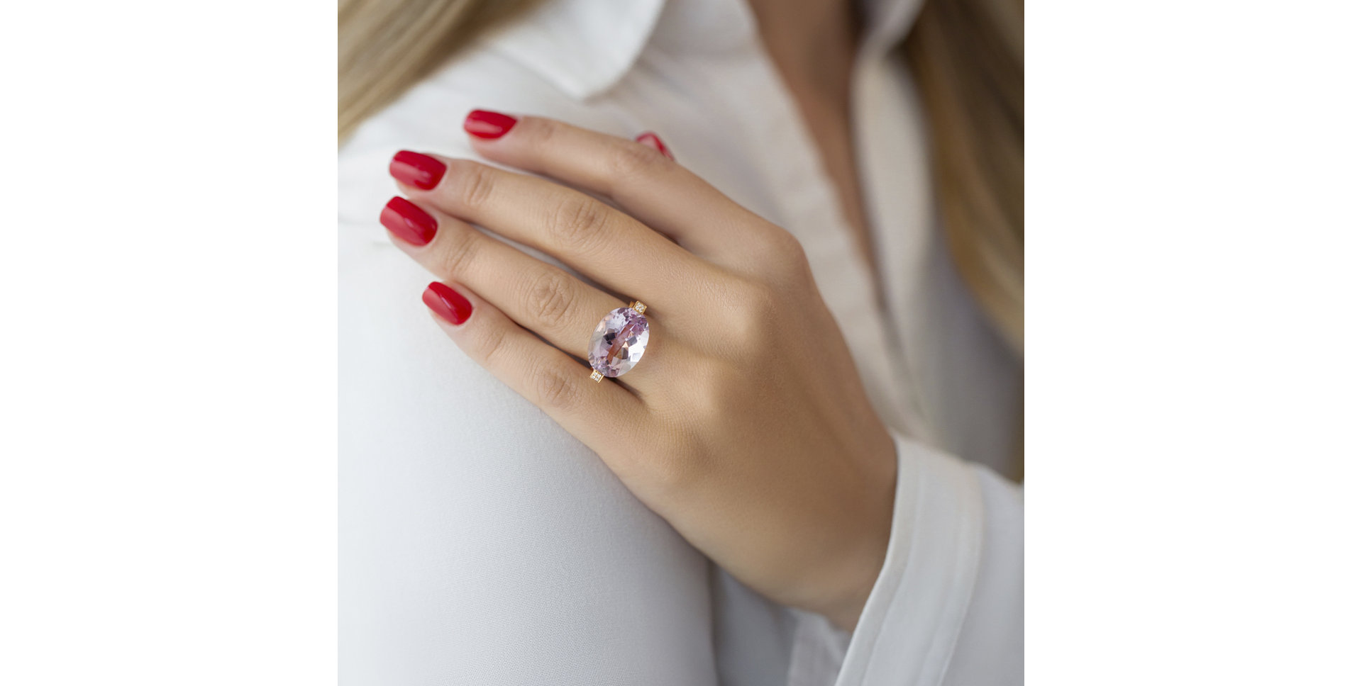 Prsten s ametystem a diamanty Amalasanda