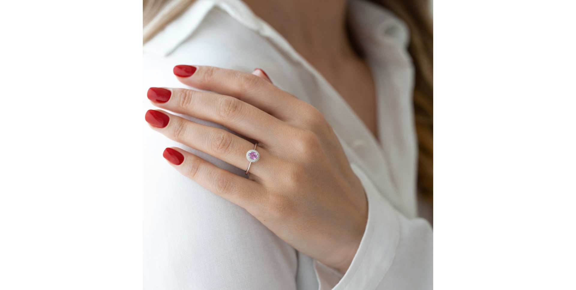 Prsten se safírem a diamanty Bridgette