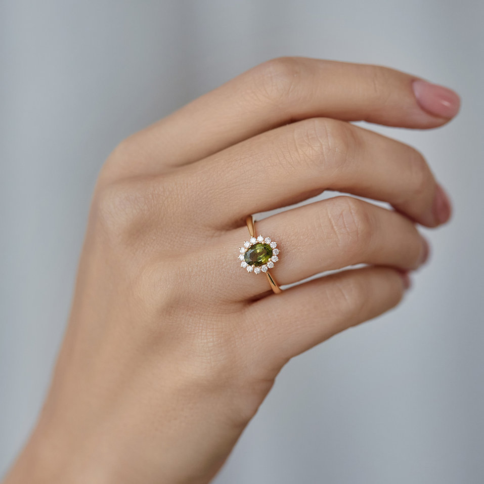 Prsten se safírem a diamanty Princess Sparkle