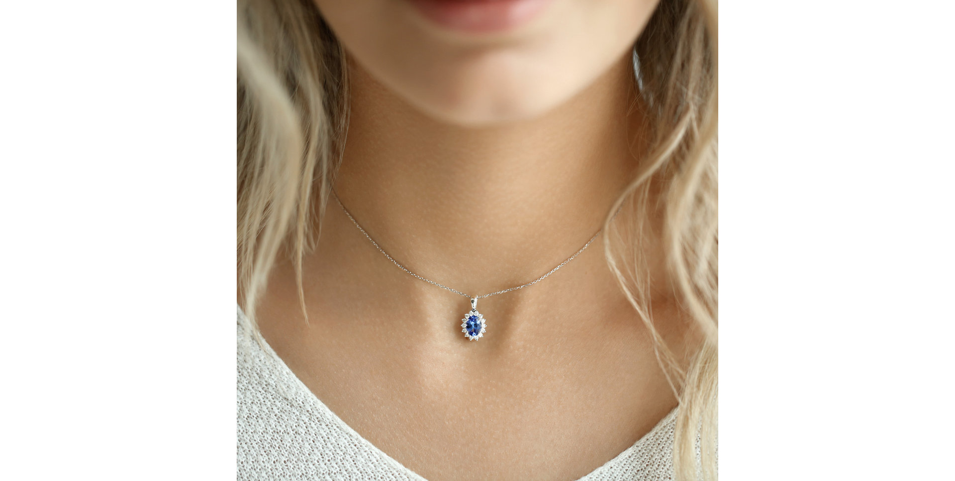 Přívěs se safírem a diamanty Princess Sparkle