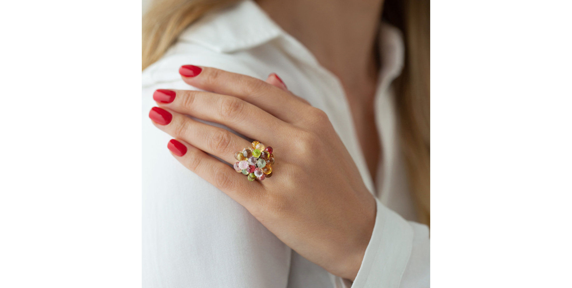 Prsten s citríny, peridoty a ametysty Fantastic Grapes