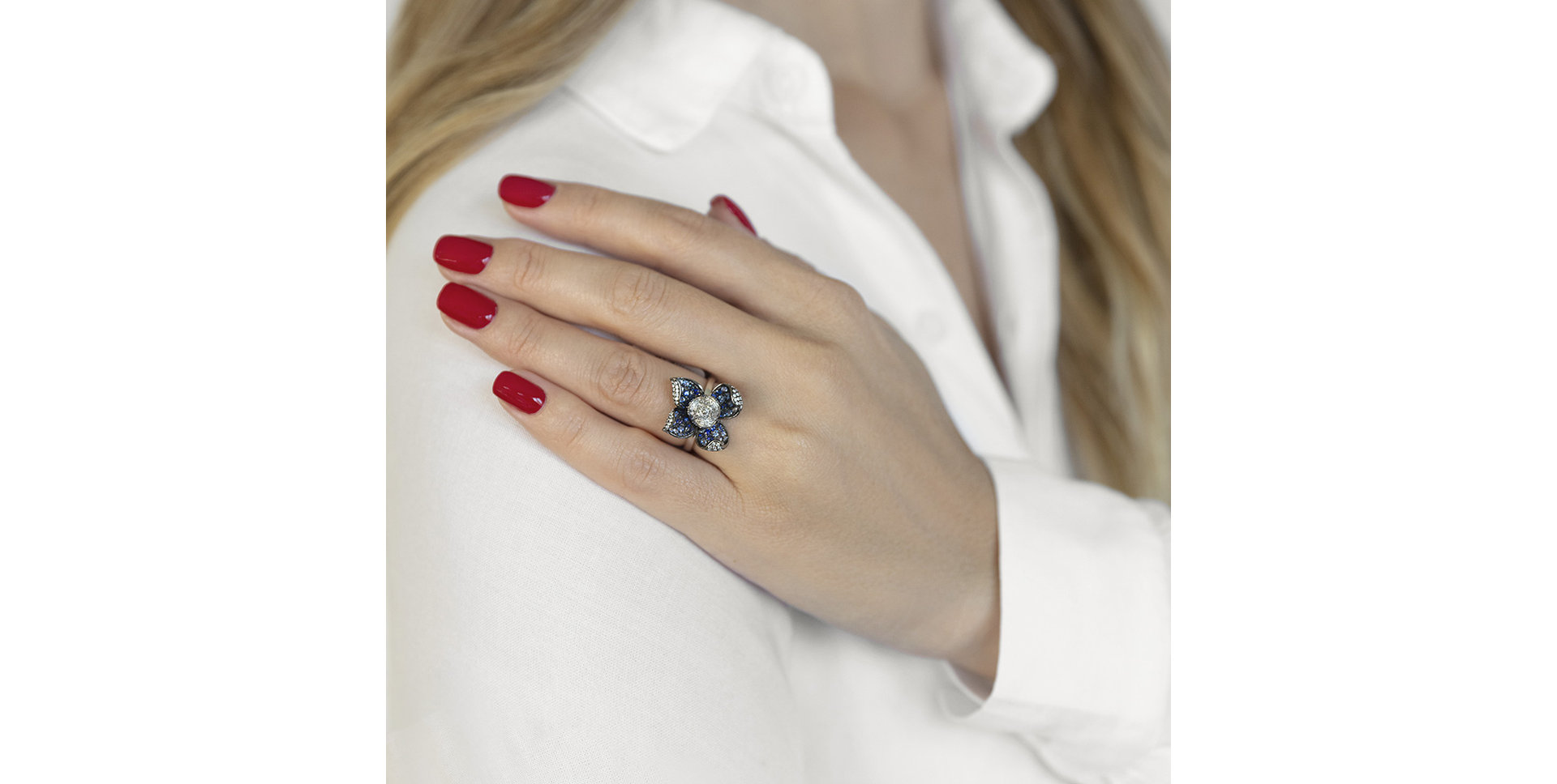 Prsten s bílými a hnědými diamanty Eurena