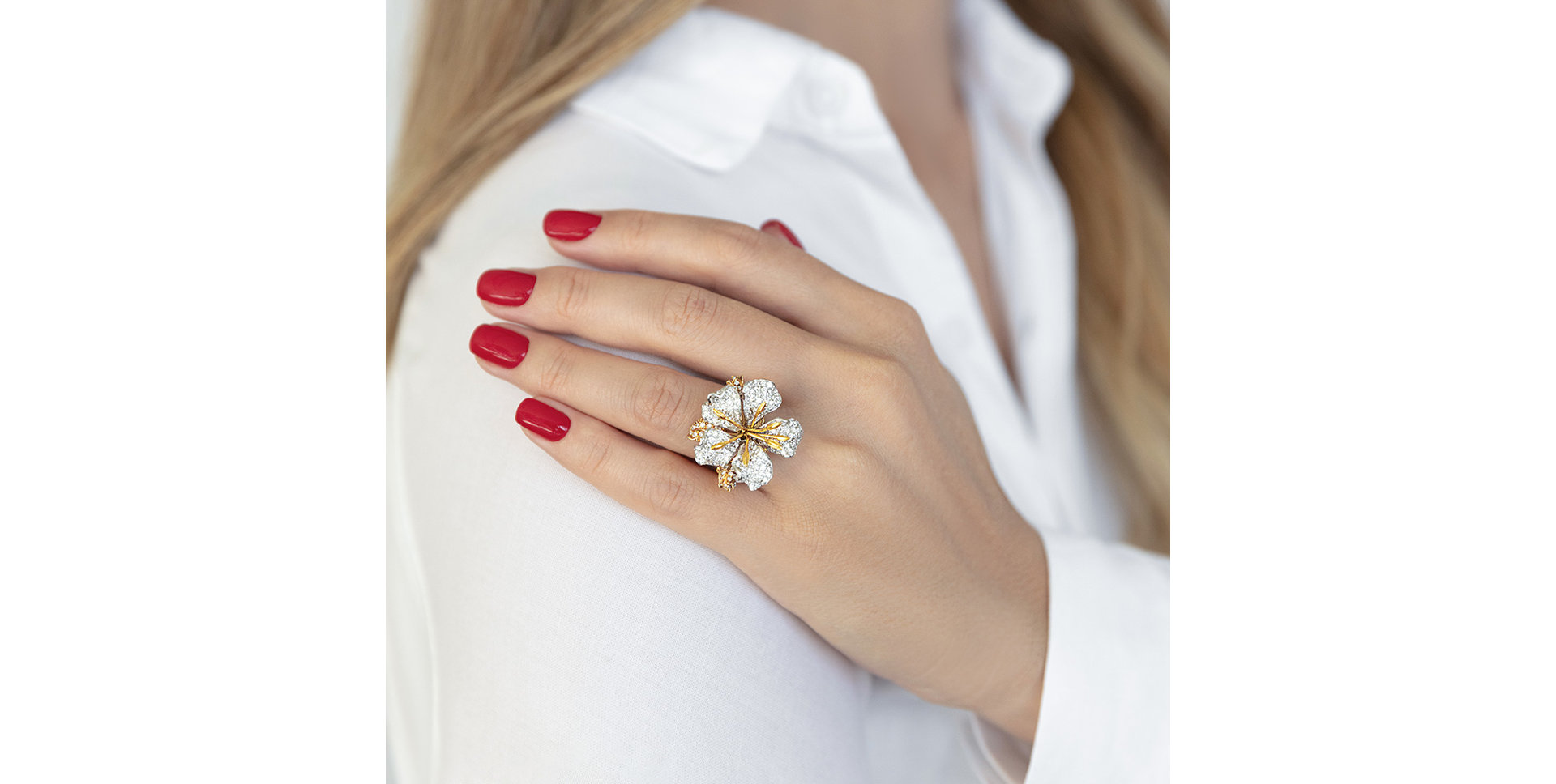 Prsten s diamanty Evening Flower