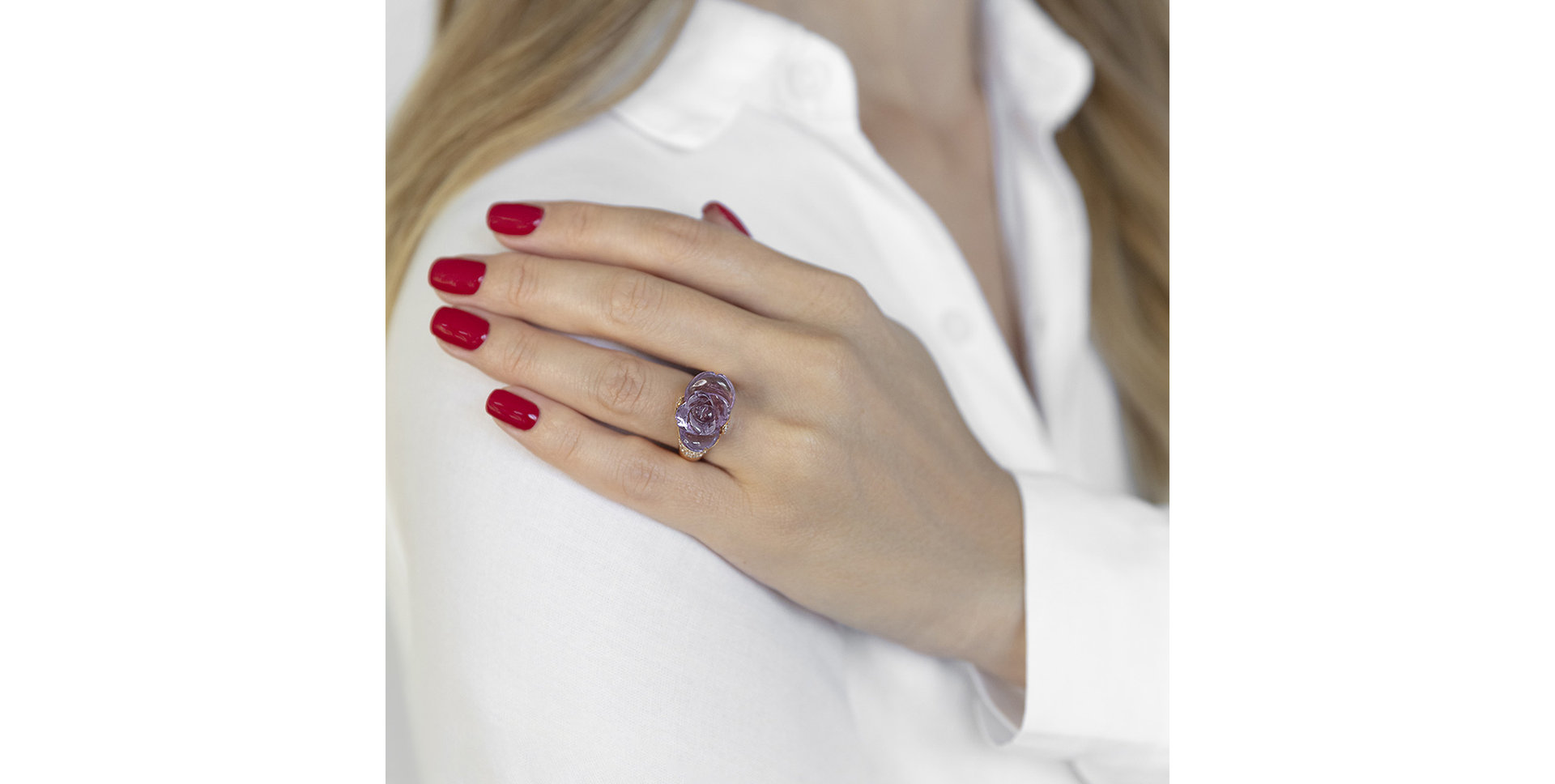 Prsten s ametysty a diamanty Crazzy One