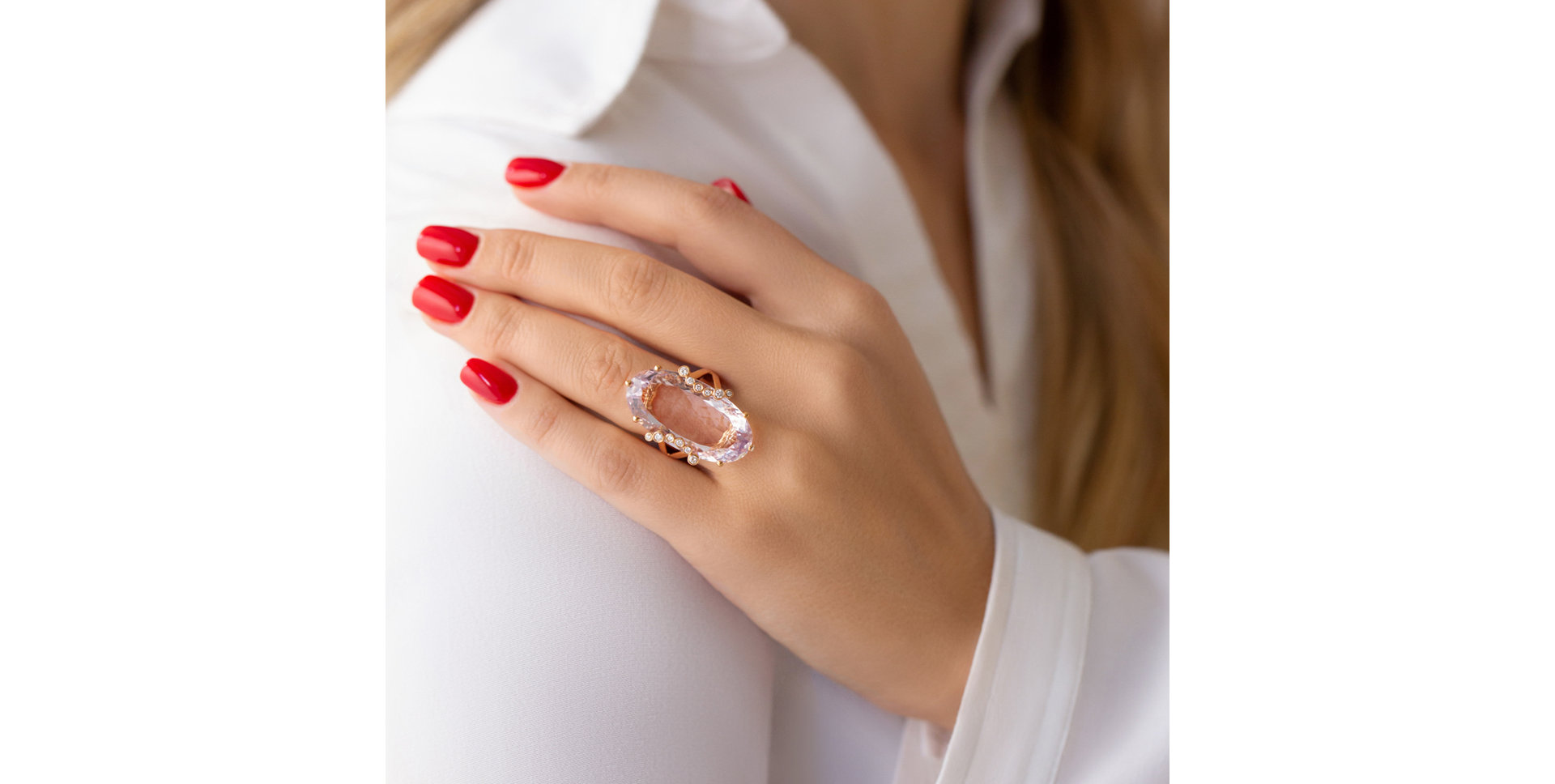 Prsten s ametystem a diamanty Nieves