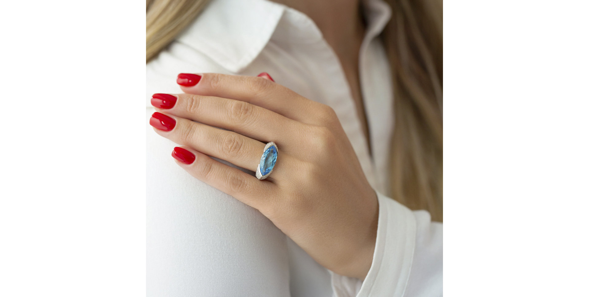 Prsten s topazem a diamanty Fiona