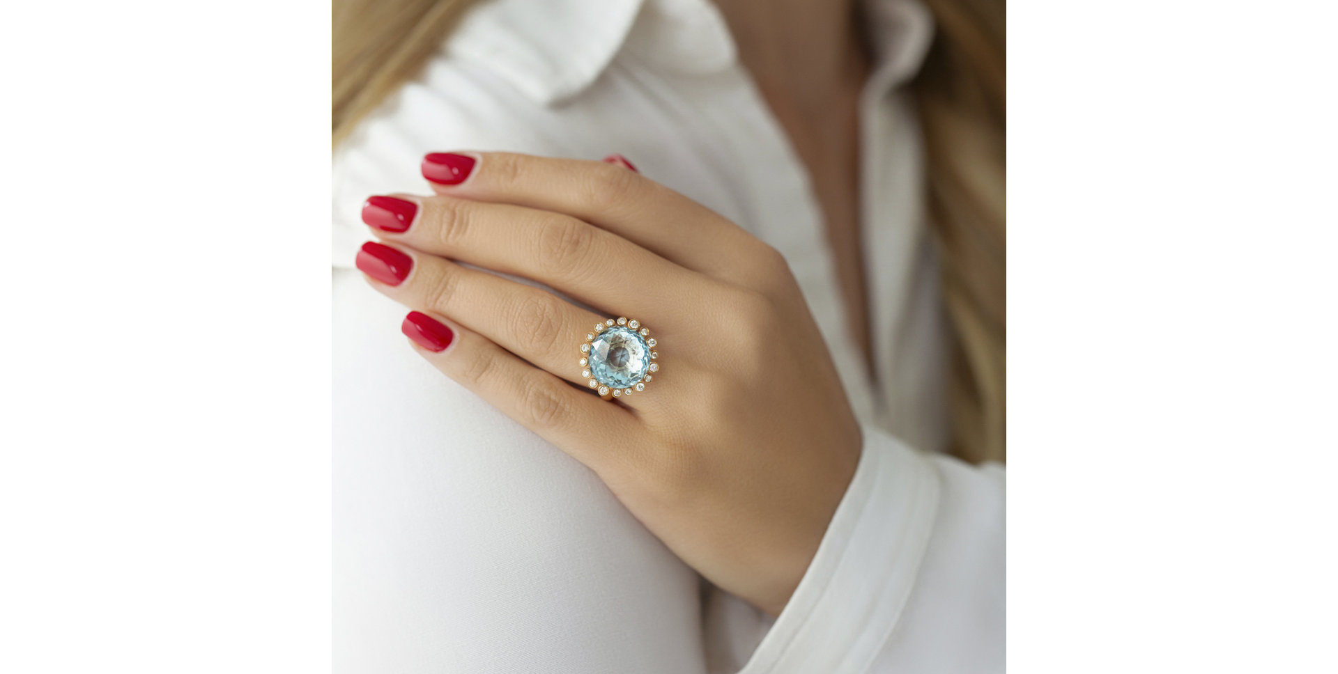 Prsten s topazem a diamanty Mina