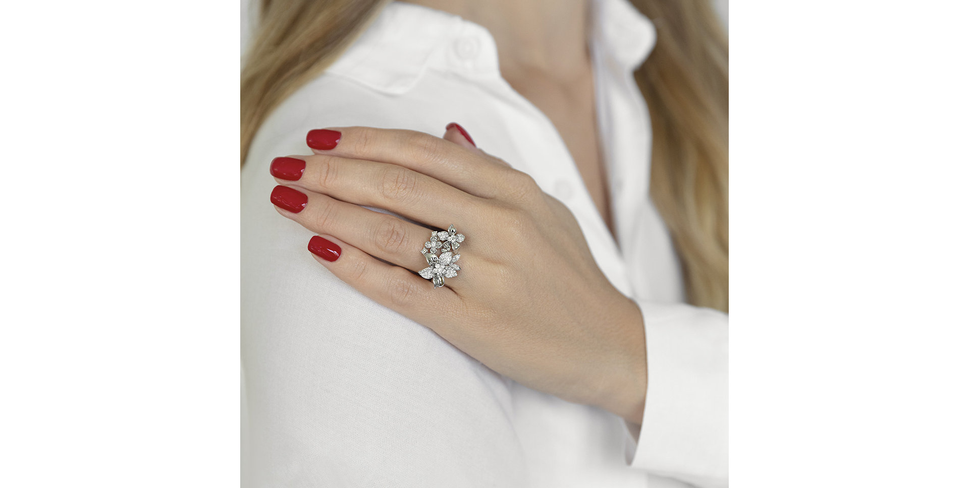 Prsten s diamanty Floral Envy