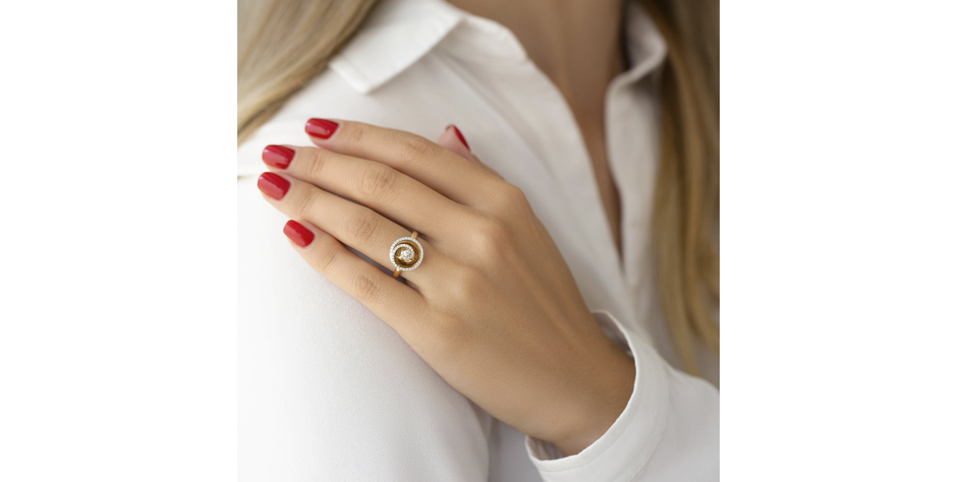 Prsten s diamanty Shiny Spiral