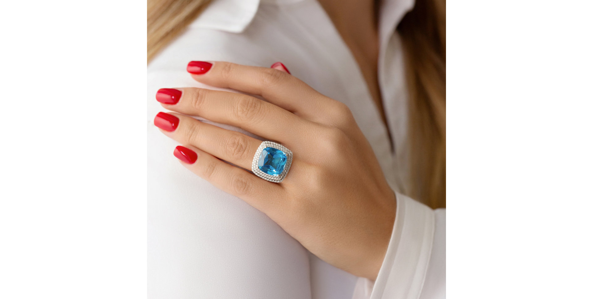 Prsten s topazem a diamanty Ofelia