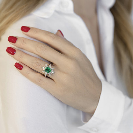 Prsten se smaragdem a diamanty Emerald Queen