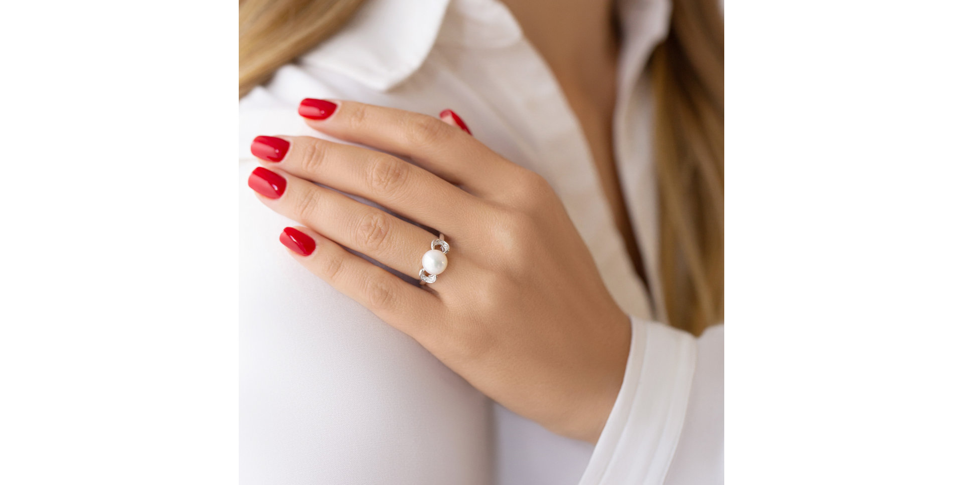 Prsten s perlou a diamanty Pearl Passion