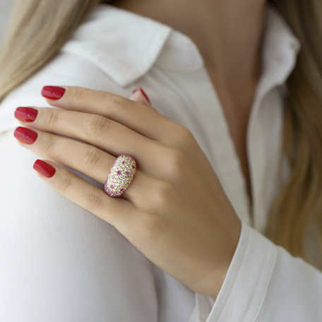 Prsten s diamanty, rubíny a safíry Tashia