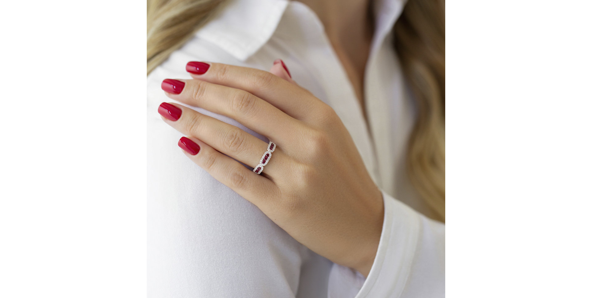 Prsten s diamanty a safíry Armandine