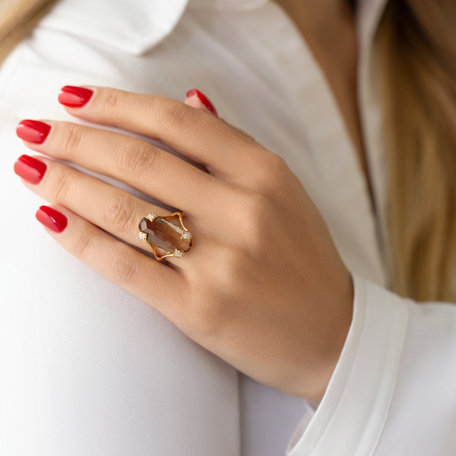 Prsten s quartzem diamanty Charmaine