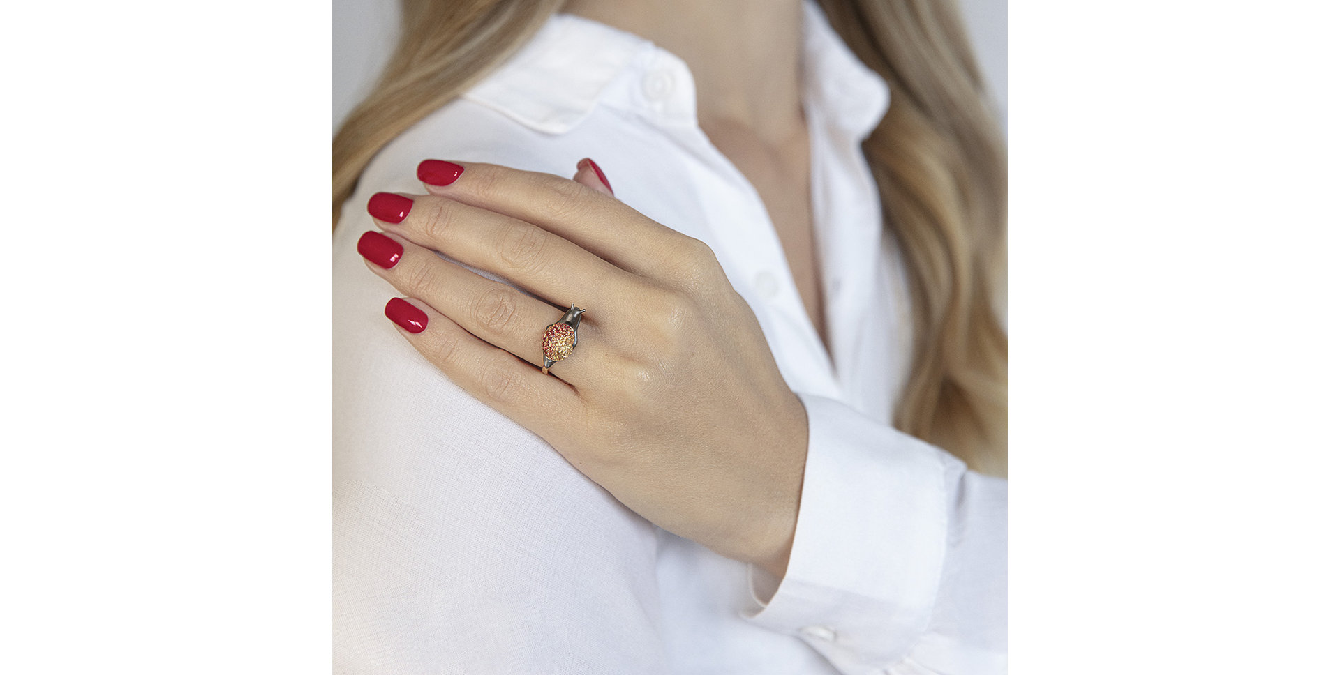 Prsten se safíry Luxury Snail