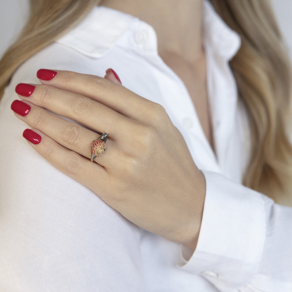 Prsten se safíry Luxury Snail