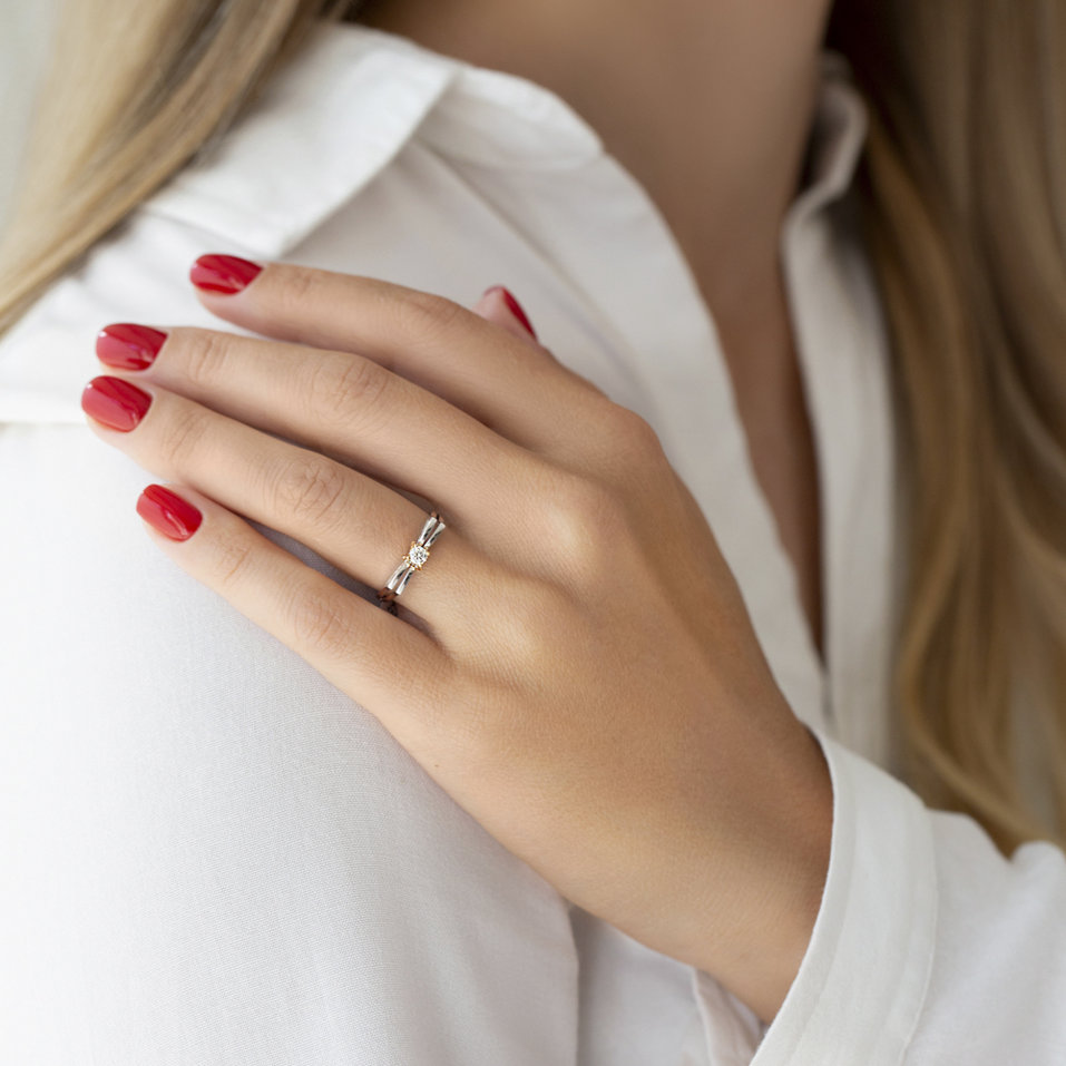 Prsten s diamantem Empty Space