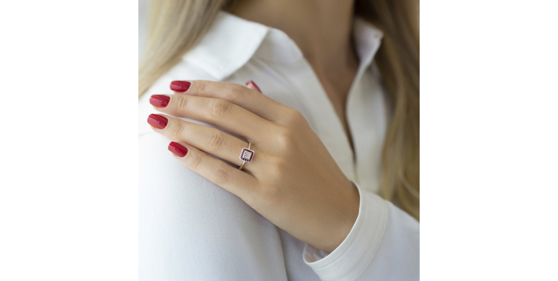 Prsten s diamanty a rubíny Nairobi