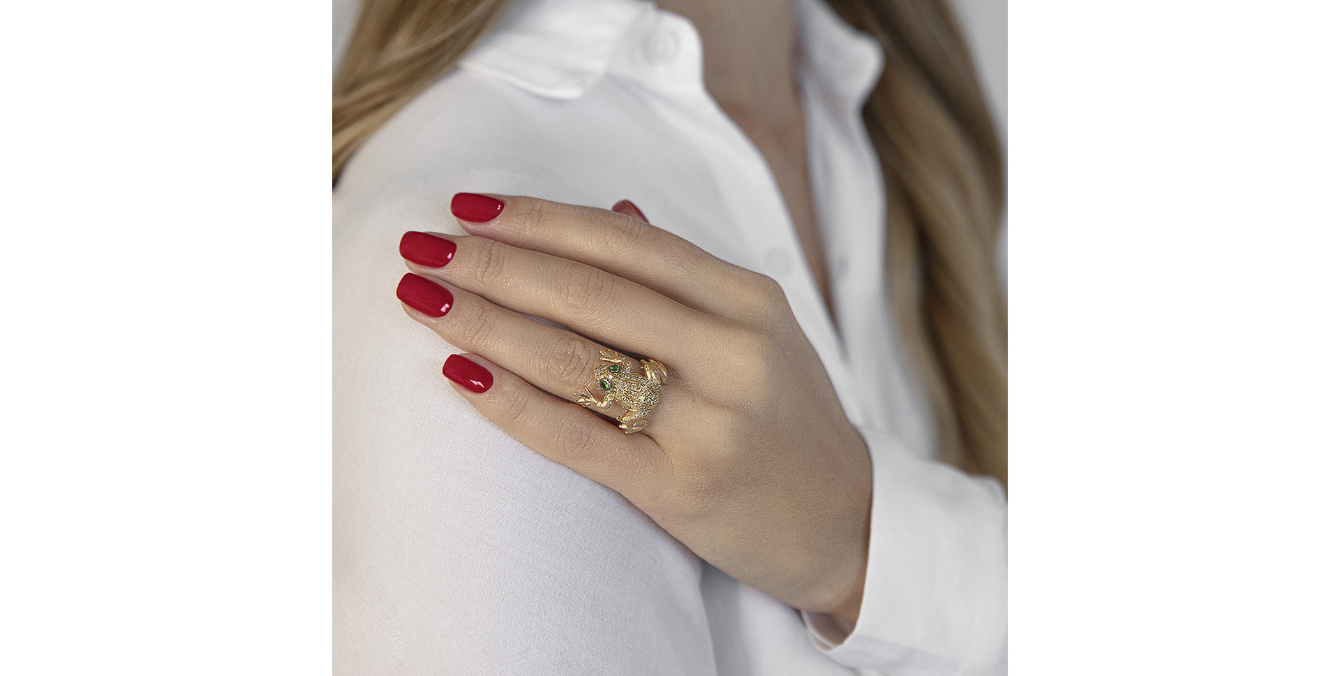 Prsten s hnědými a žlutými diamanty a granáty Wild Nature