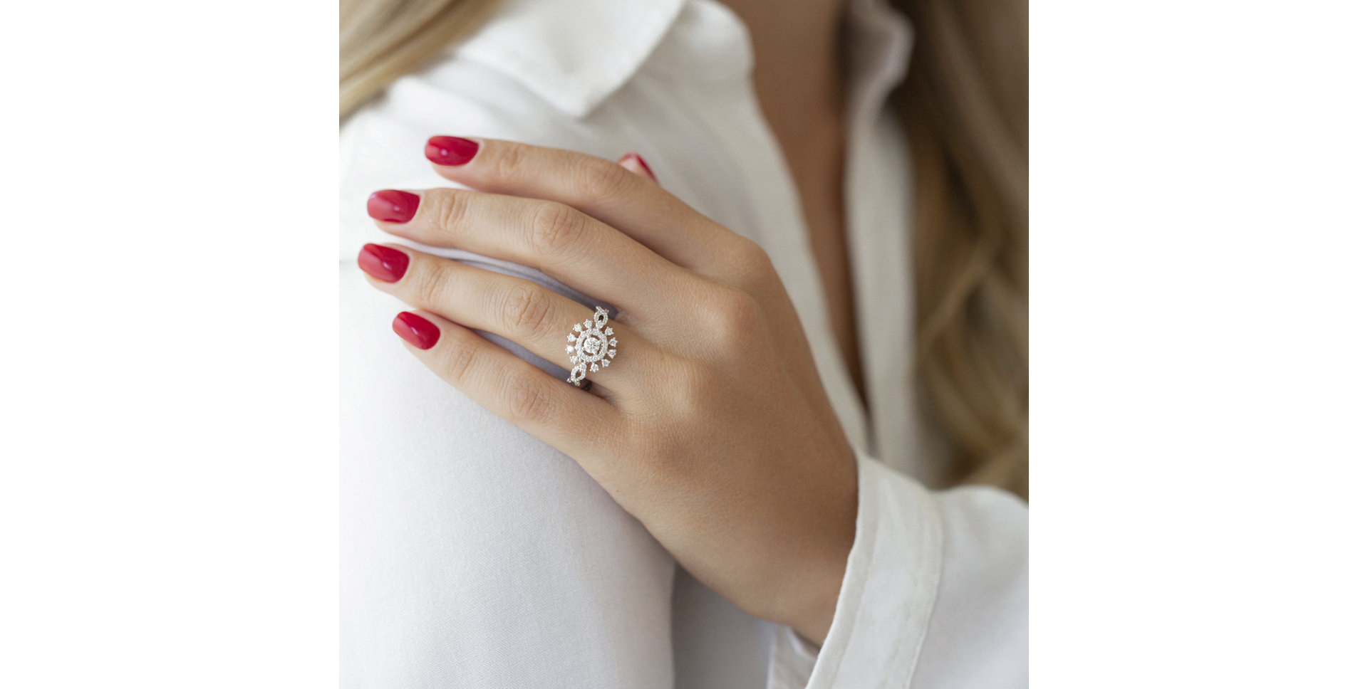 Prsten s diamanty Snow Queen