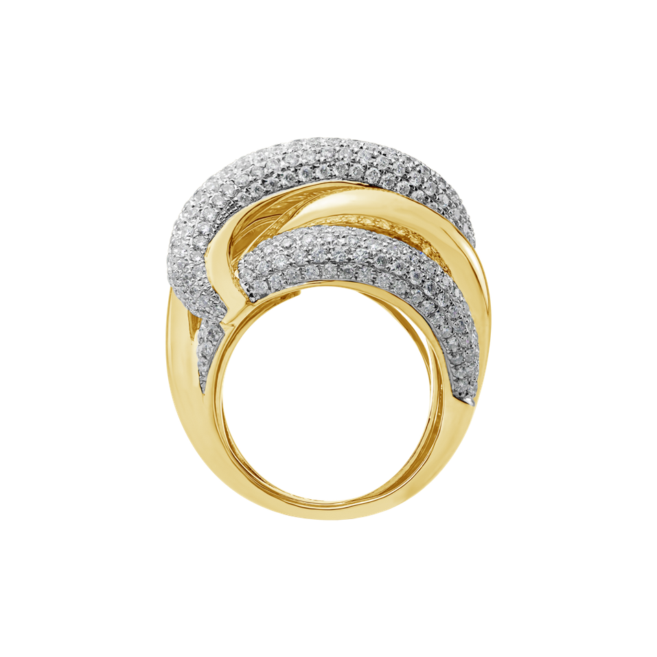 Prsten s diamanty Sun Snake