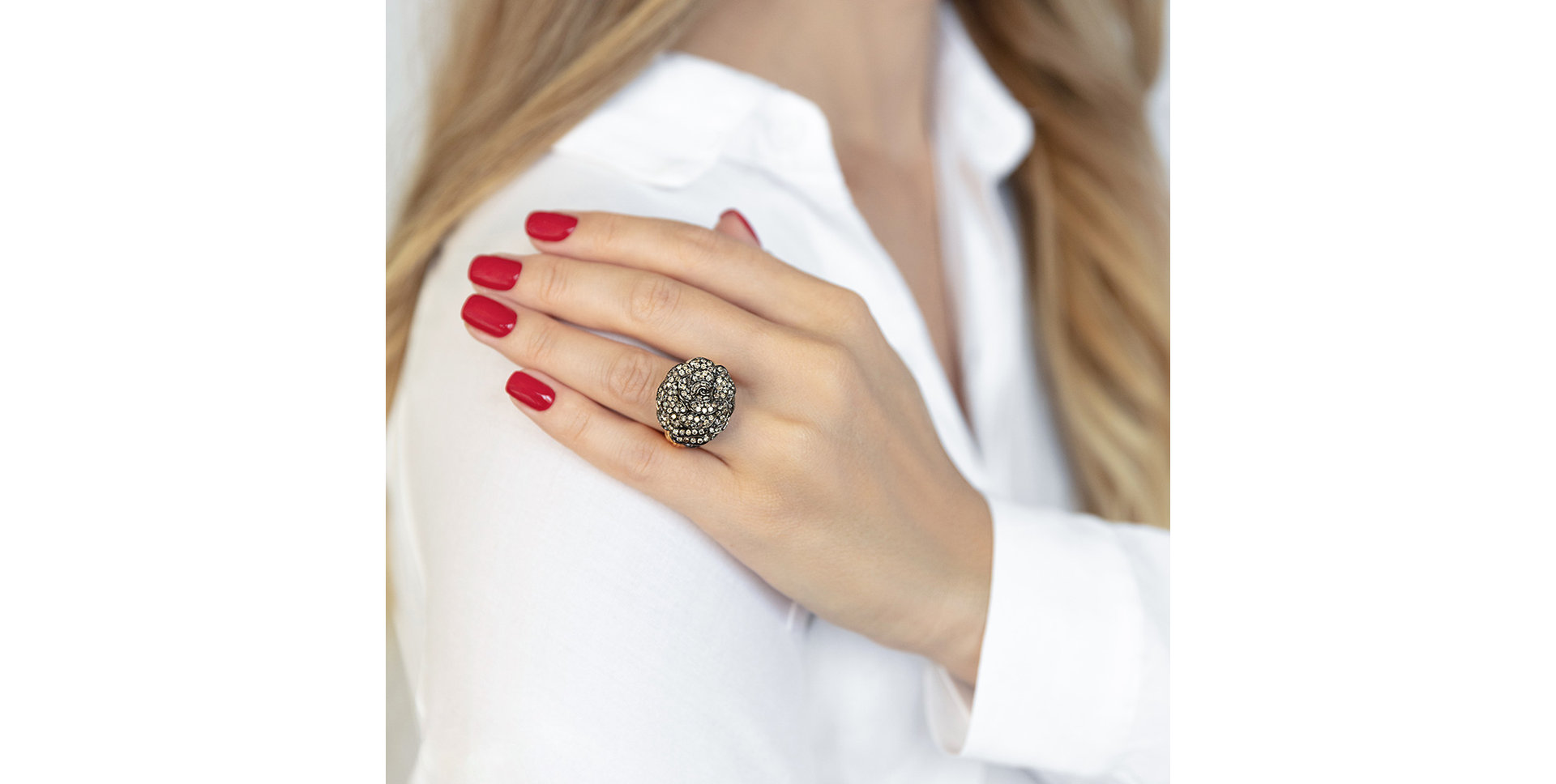 Prsten s hnědými a černými diamanty Miracle Aphrodite