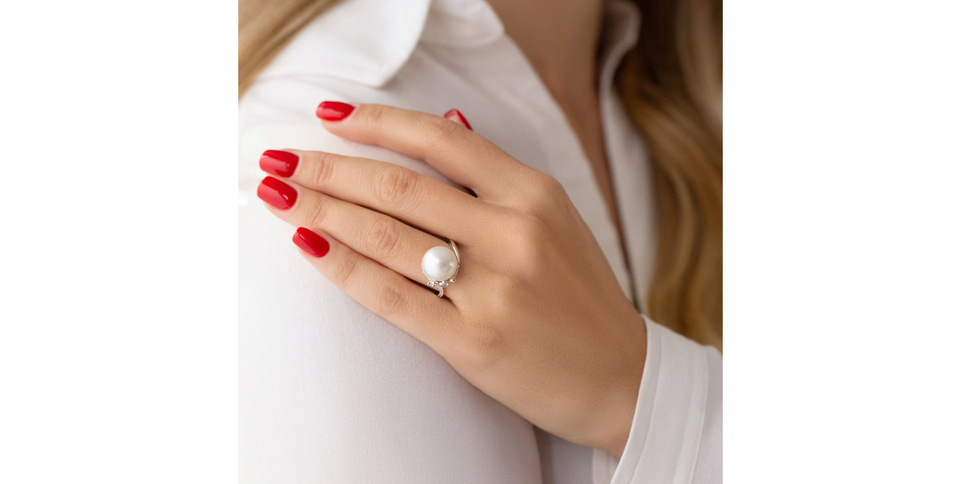 Prsten s perlou a diamanty Caribbean Delight