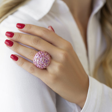 Prsten s diamanty a safíry Pink Dream