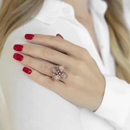 Prsten s diamanty a safíry Miracle Bloom