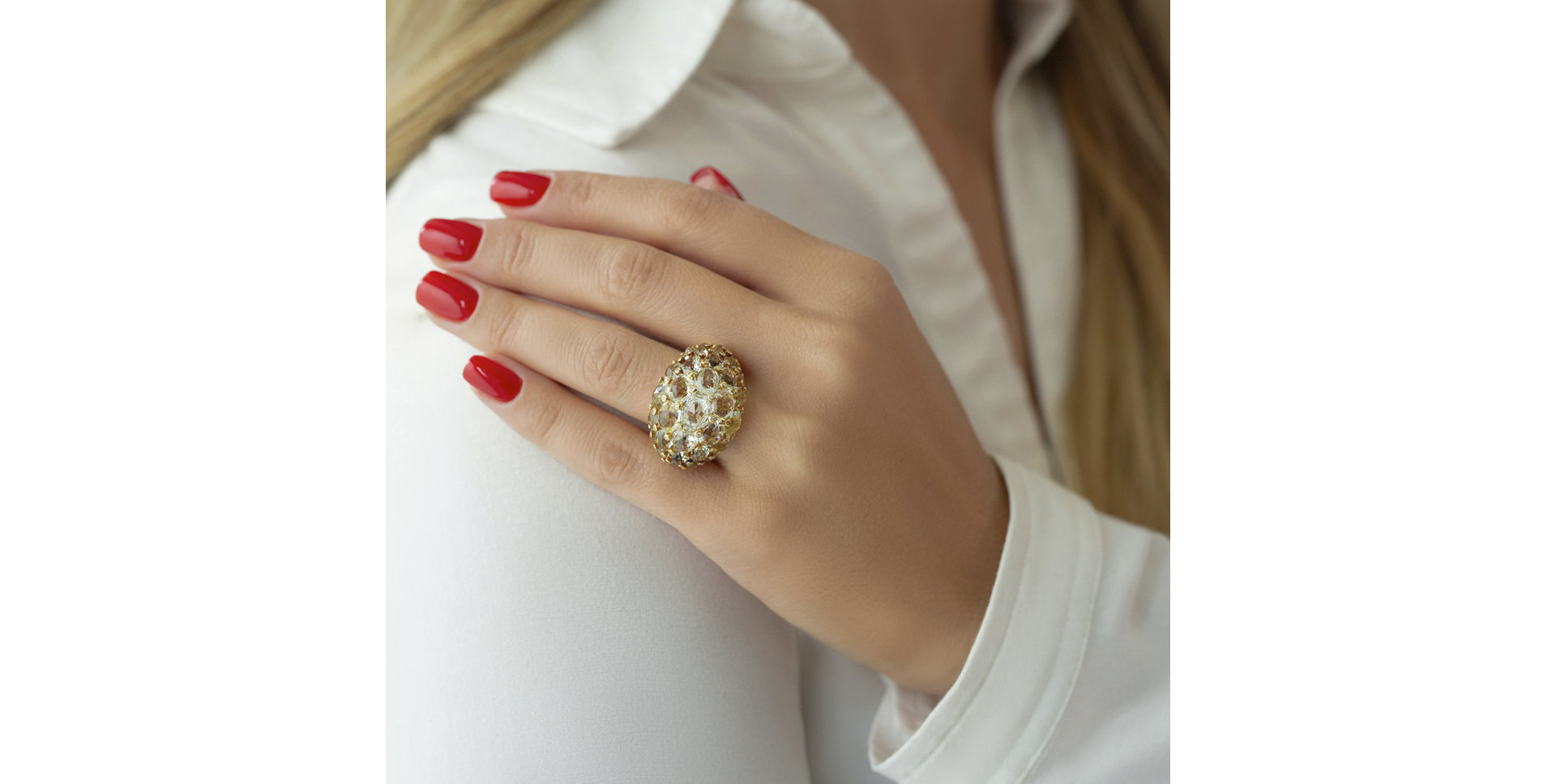 Prsten s diamanty a ametysty Beverlee