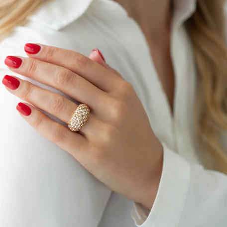 Prsten s bílými a hnědými diamanty Candi
