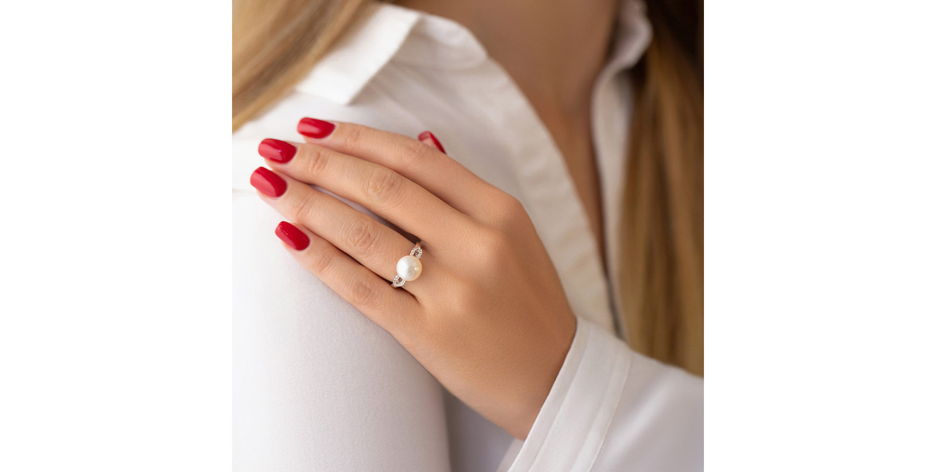 Prsten s perlou a diamanty Soul of Passion