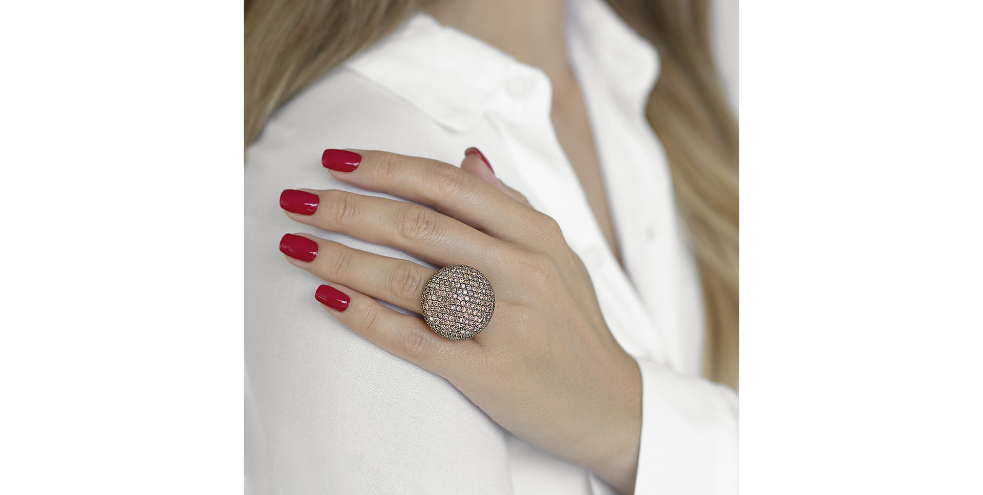 Prsten s hnědými diamanty Daring Sunset