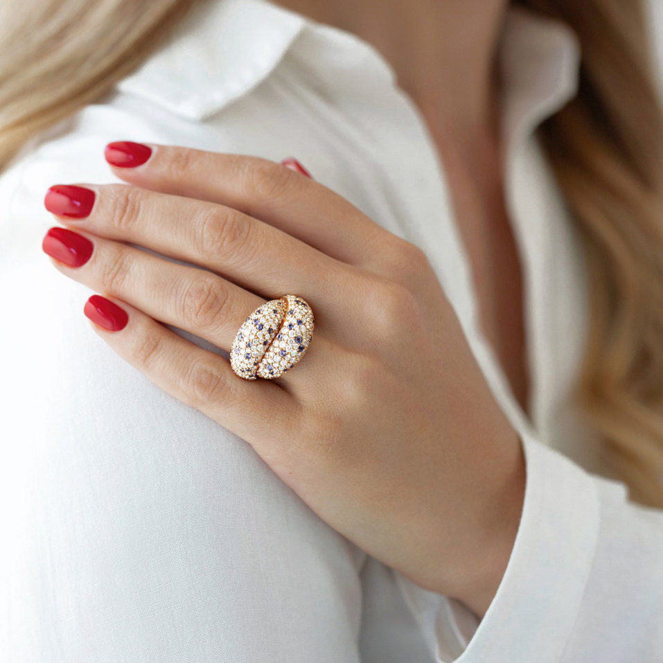 Prsten s diamanty a safíry Poetic Kingdom