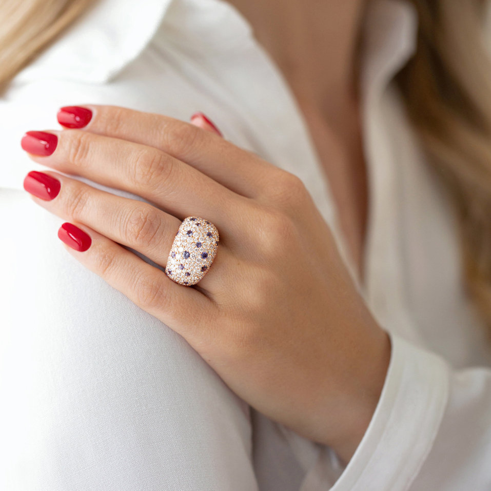 Prsten s diamanty a safíry Star Kingdom