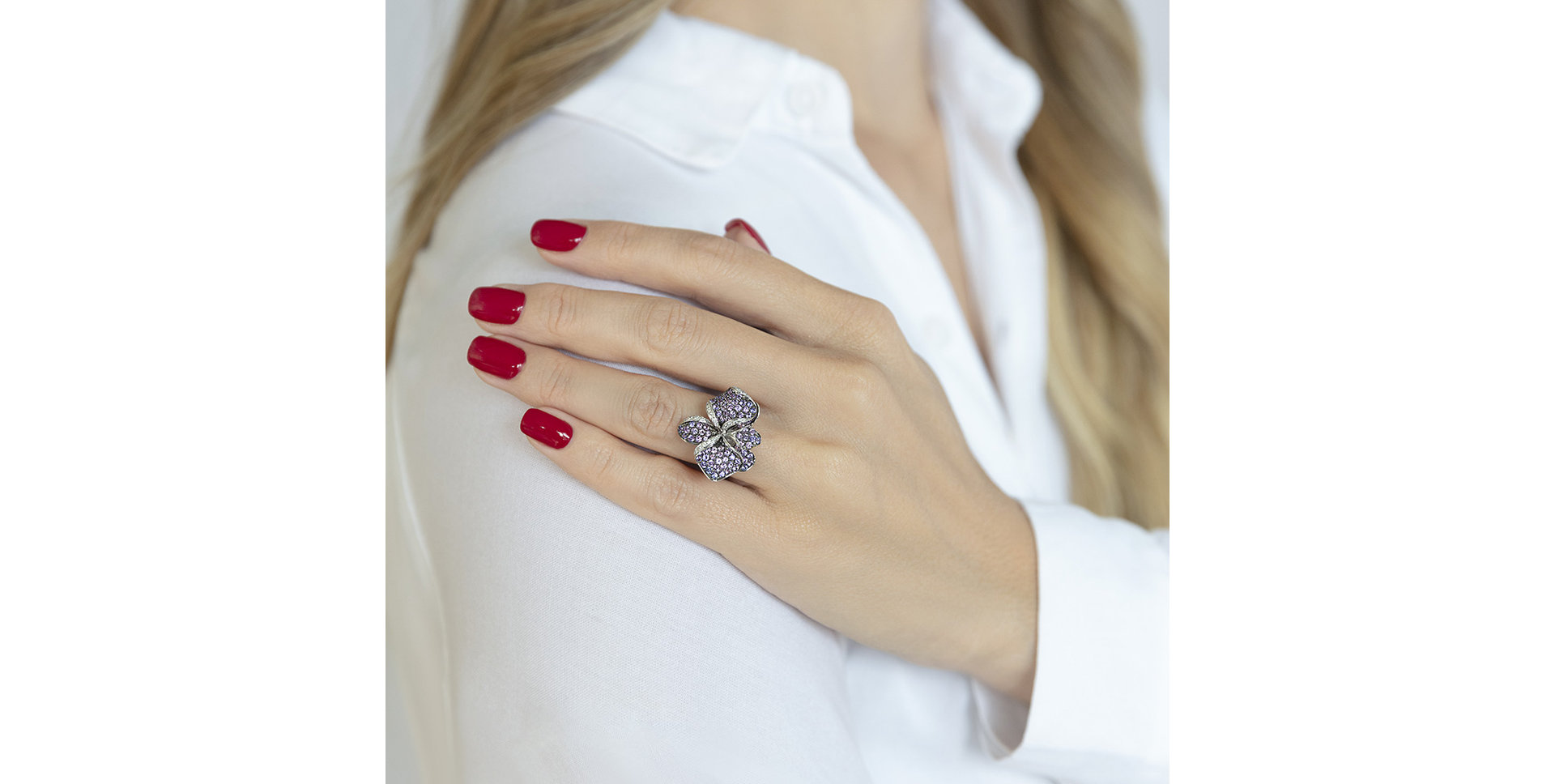 Prsten s diamanty a safíry Samantha