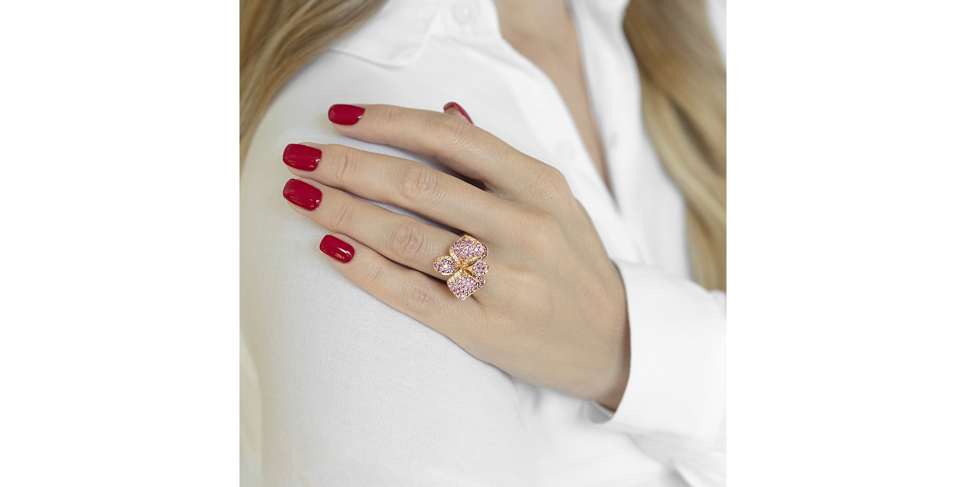 Prsten s diamanty a safíry Samantha