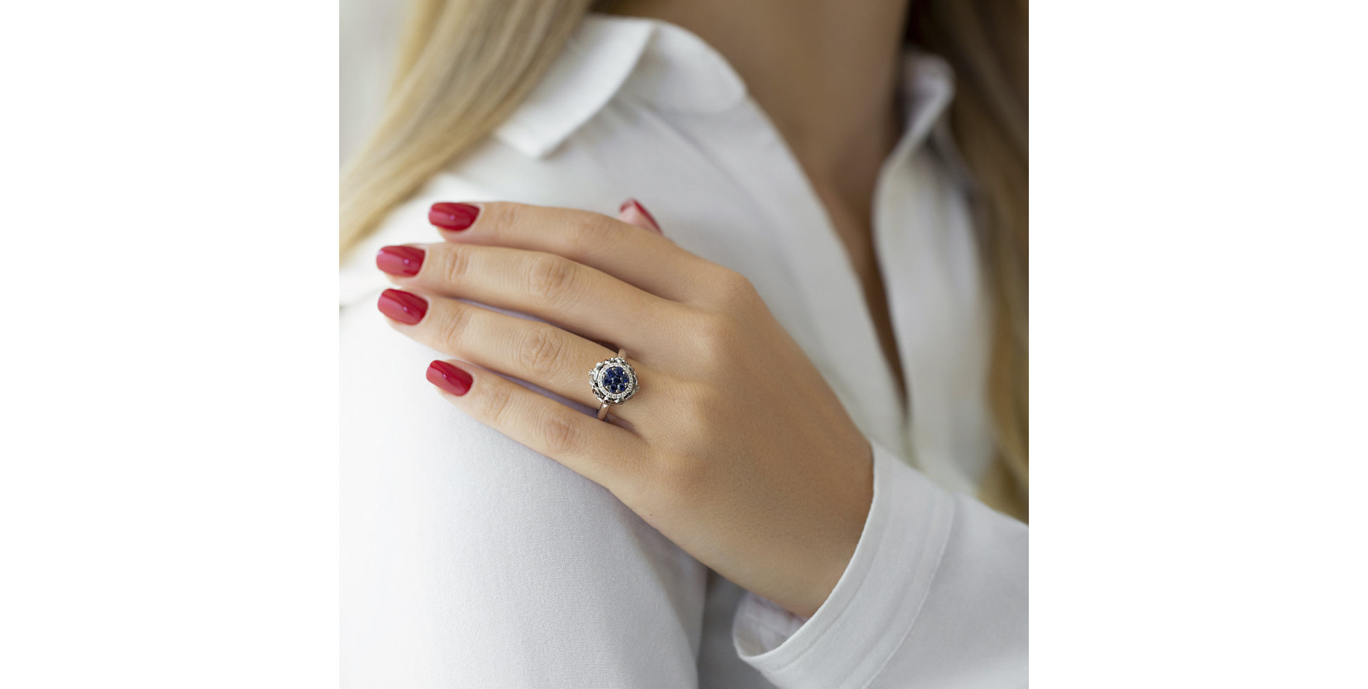 Prsten se safíry a diamanty Touch of Heaven