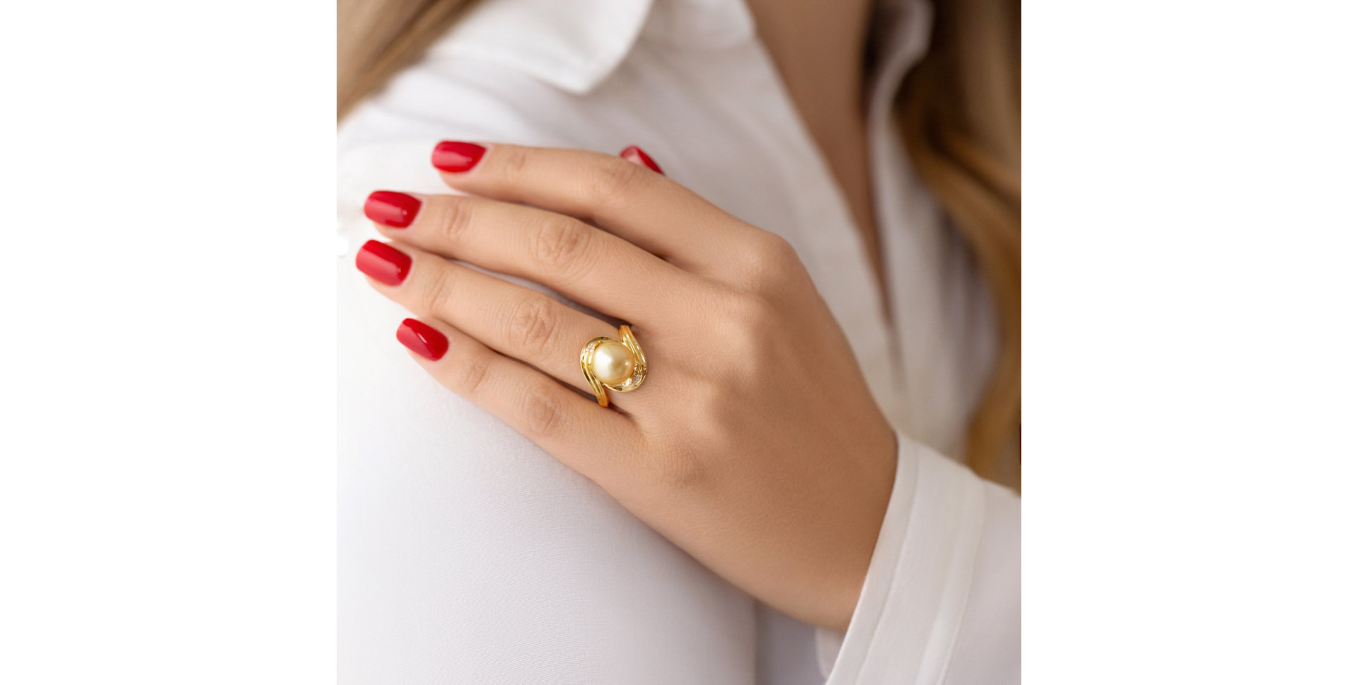 Prsten s perlou a diamanty Rise & Shine