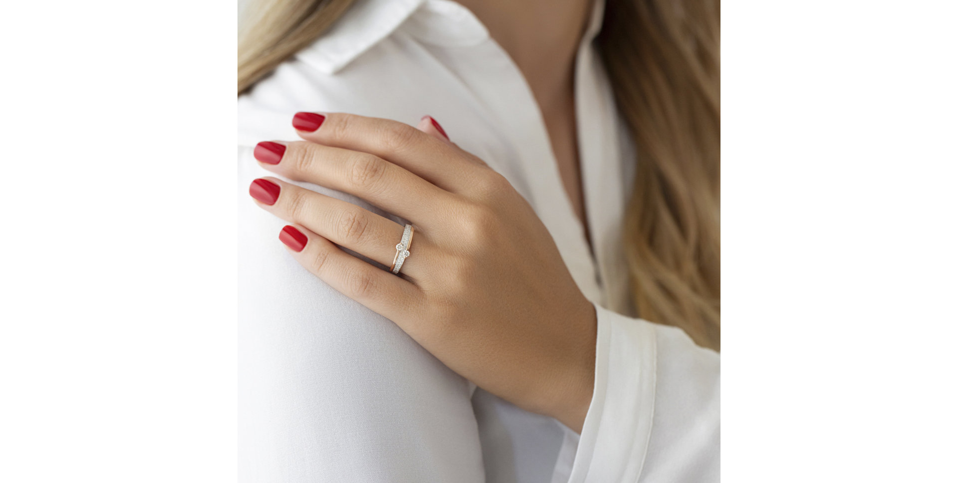 Prsten s diamanty Gilded Glow