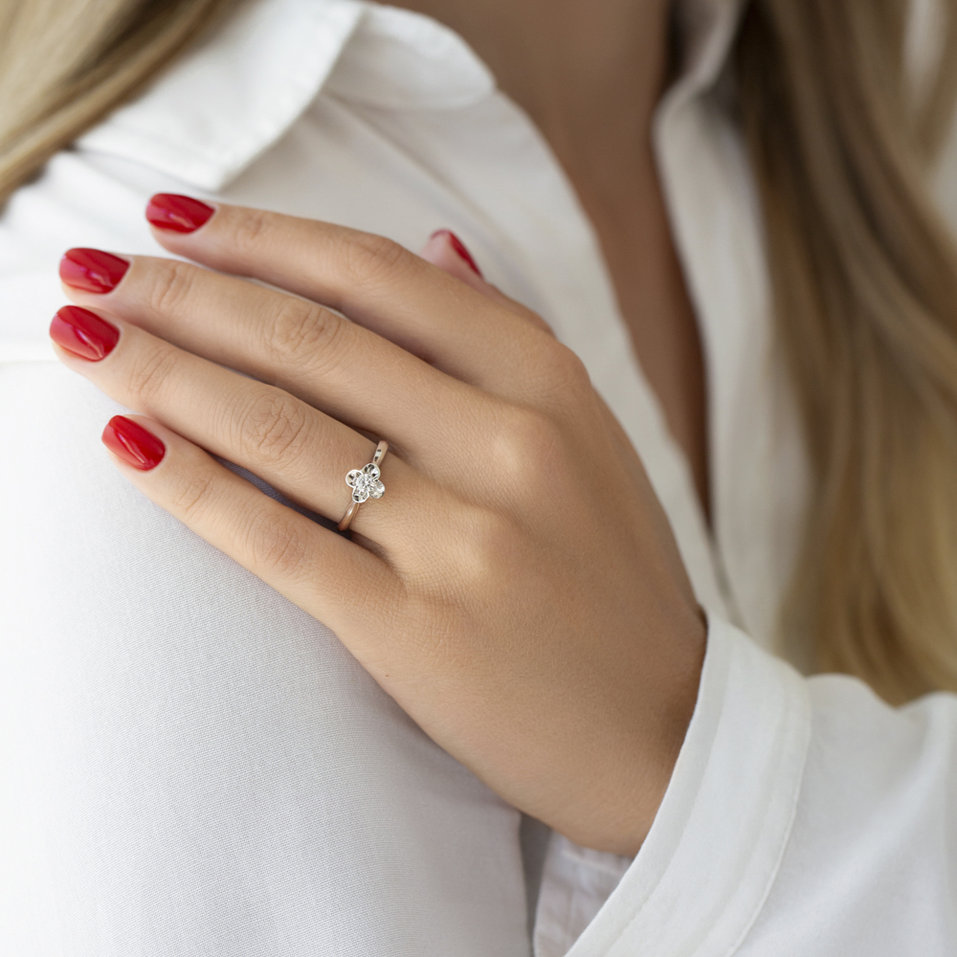 Prsten s diamantem Vesper Flower