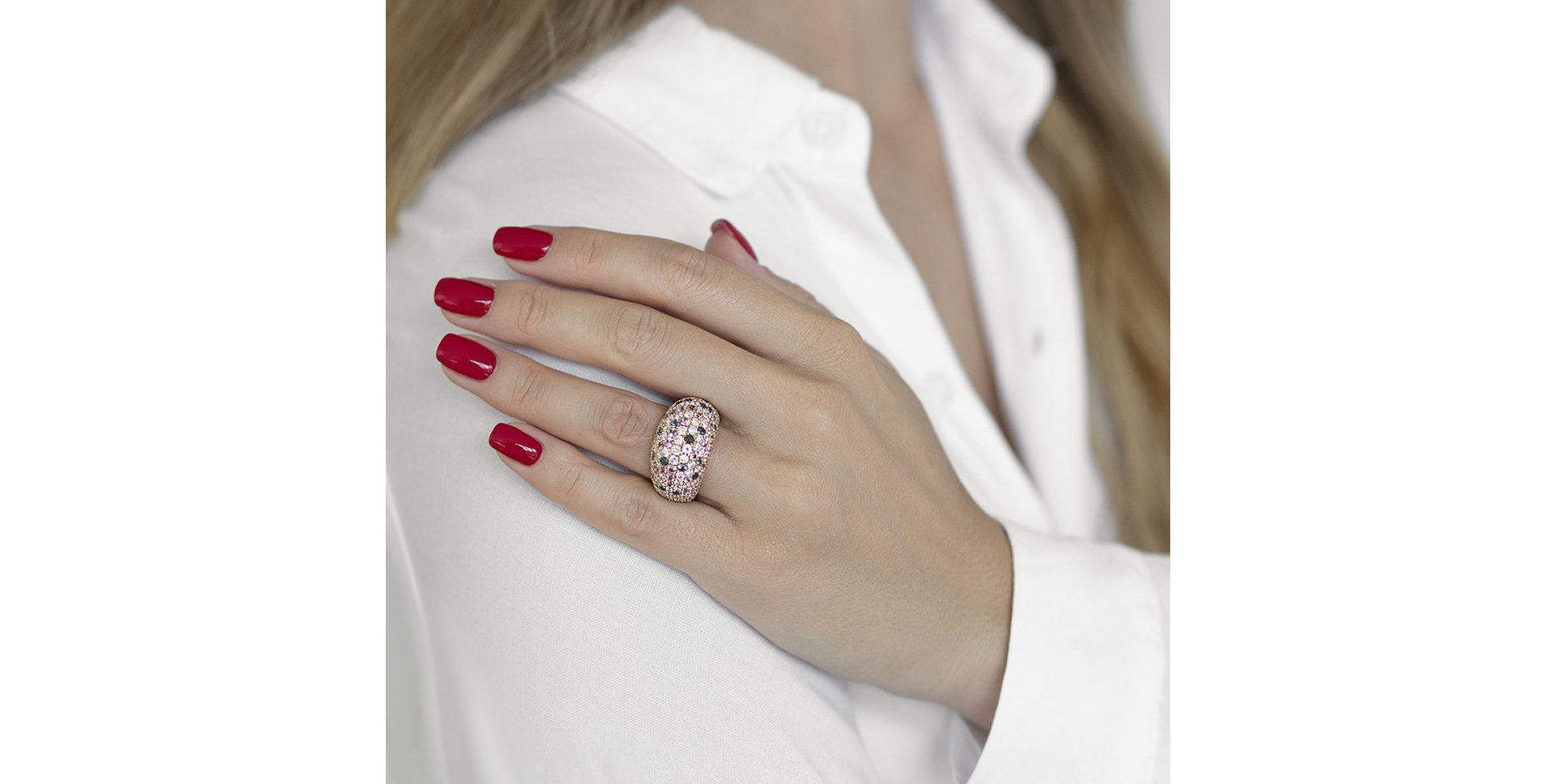 Prsten s diamanty a safíry Mystery Heaven