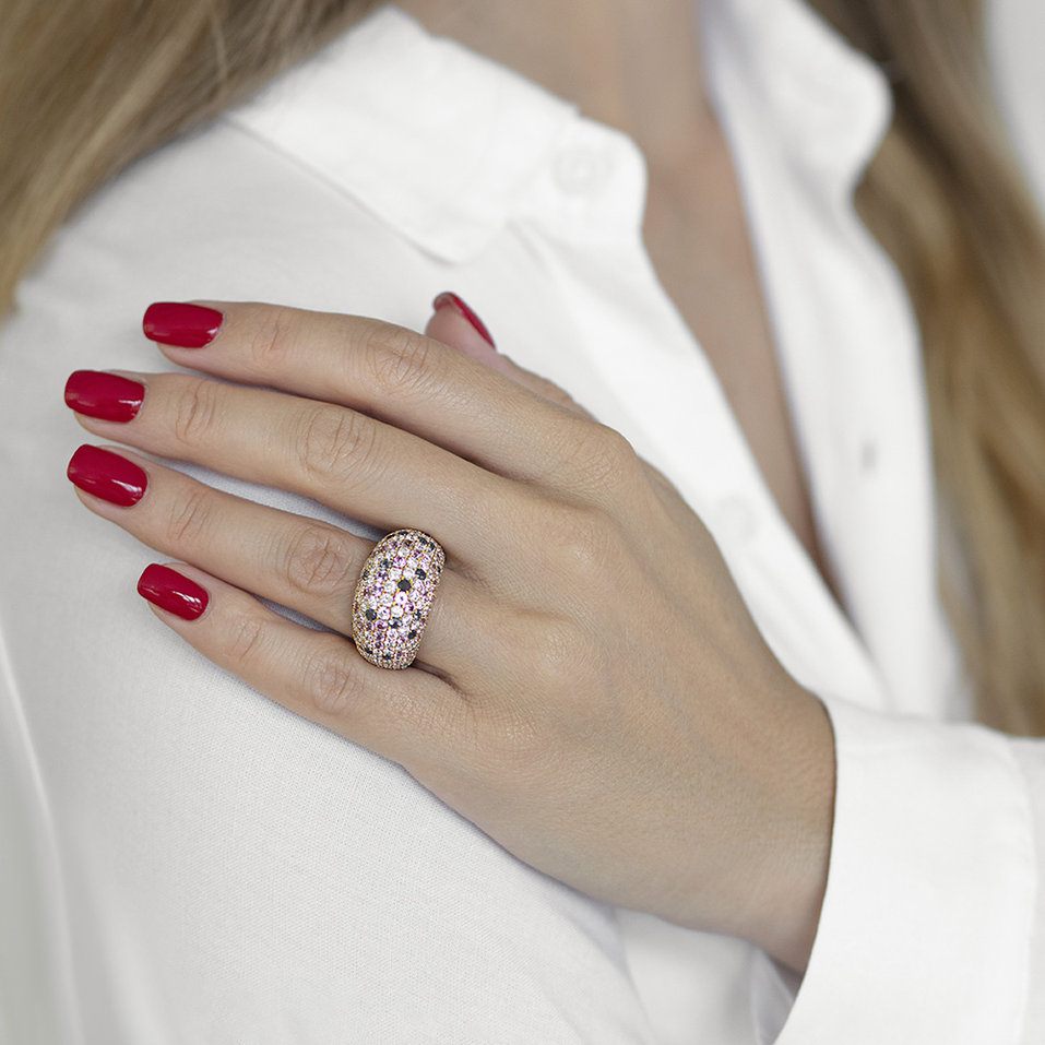 Prsten s diamanty a safíry Mystery Heaven