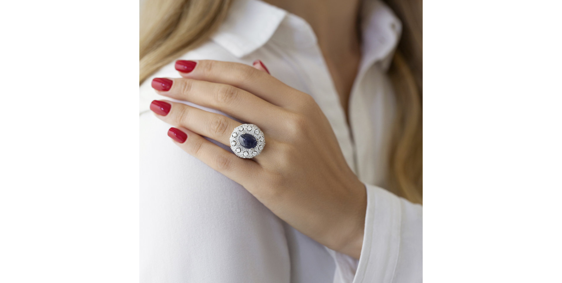 Prsten s safírem a diamanty Sapphire Treasure