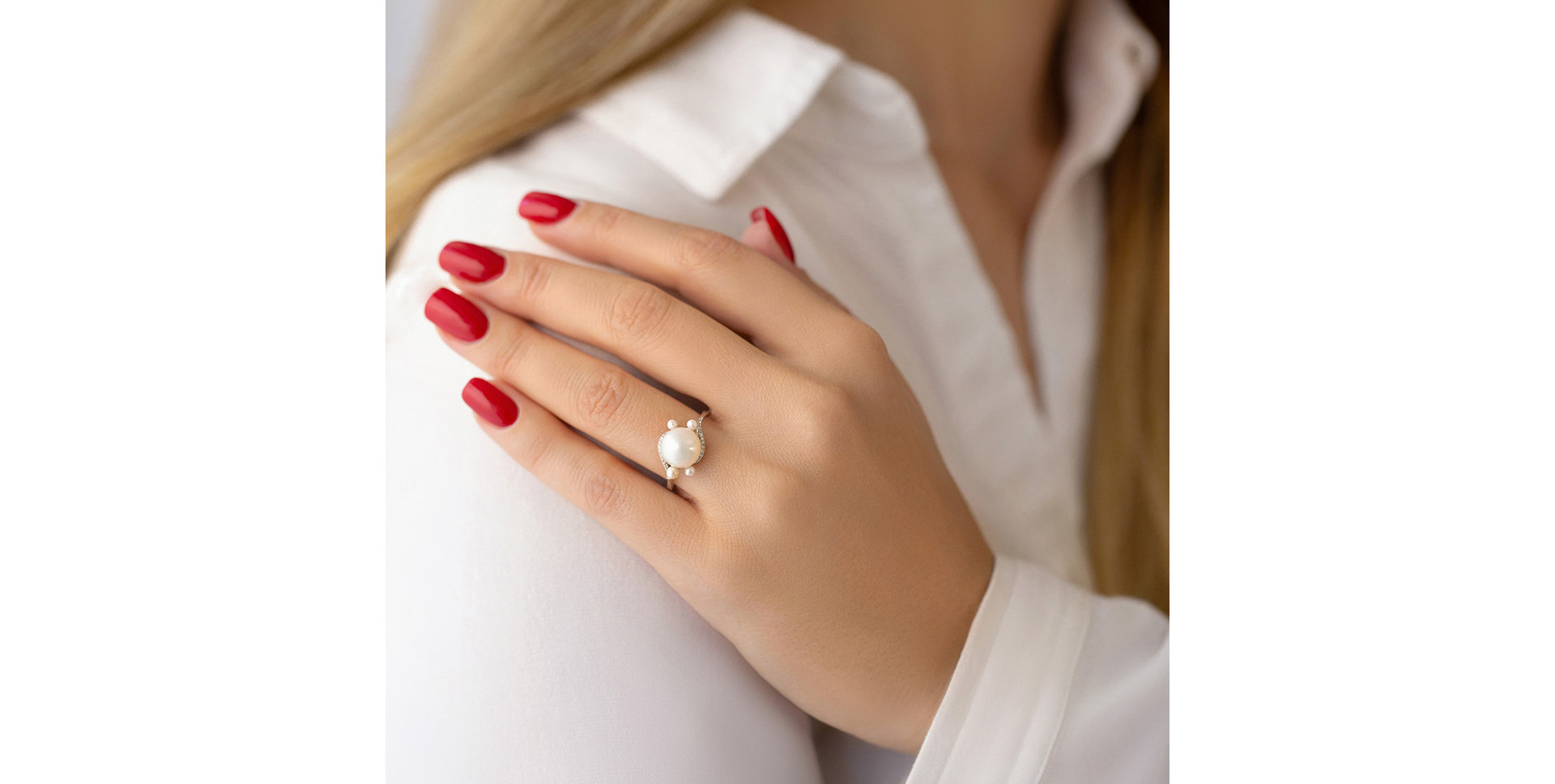 Prsten s perlami a diamanty Sensible Pearls