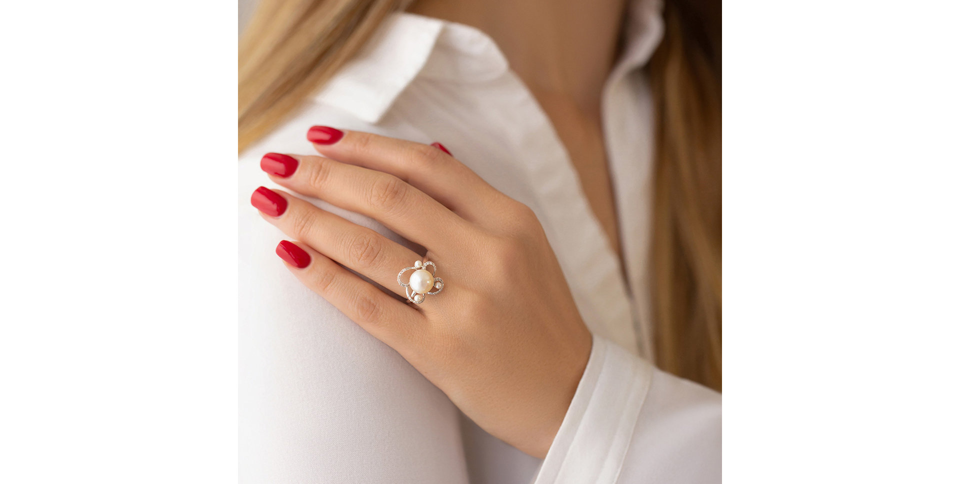 Prsten s perlou a diamanty Pearl Dream