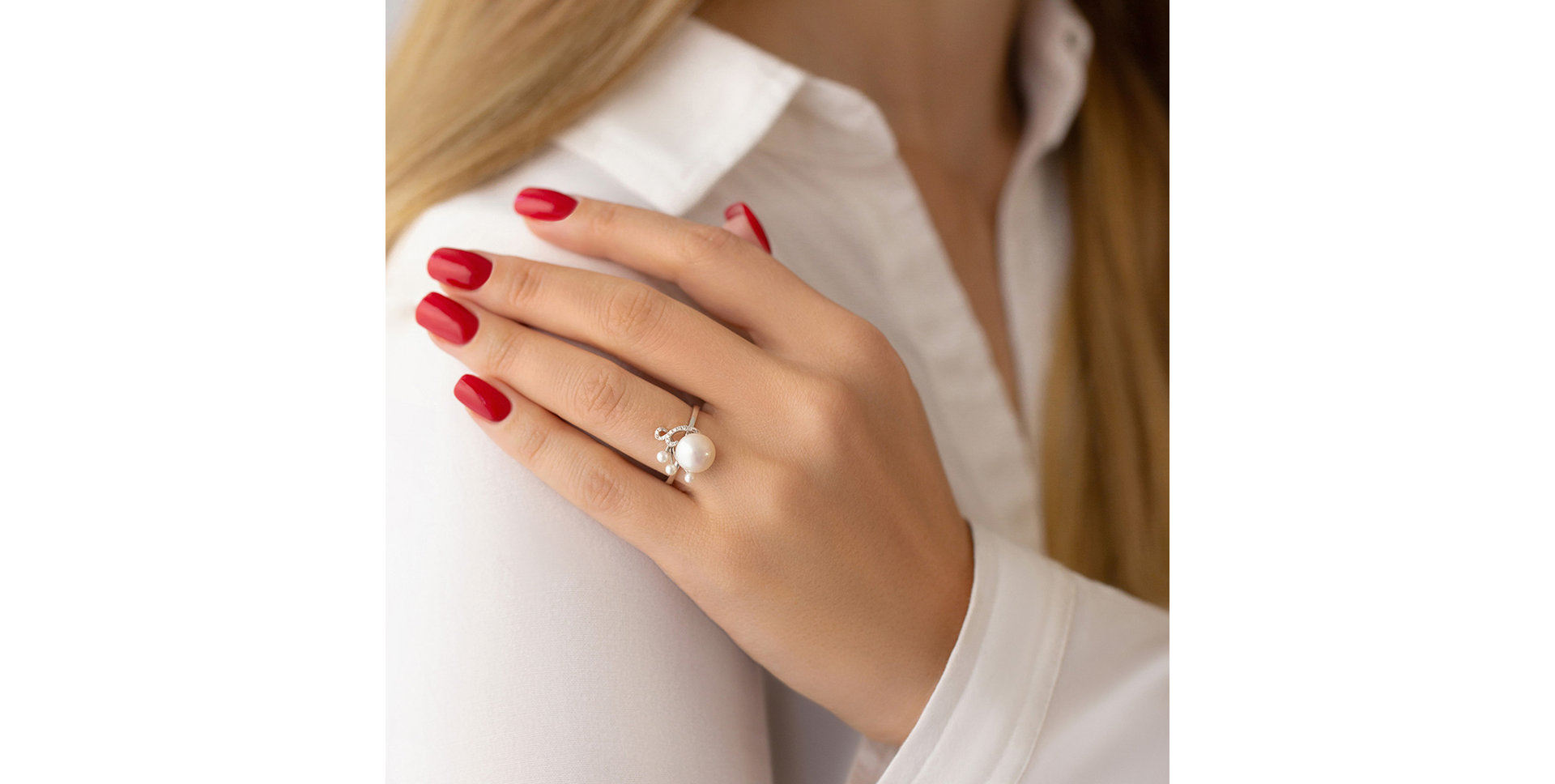 Prsten s perlou a diamanty Nymph Miracle